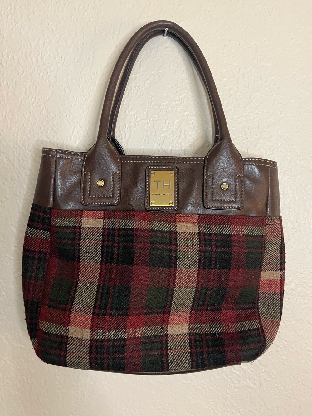 Tommy Hilfiger Tartan Plaid Tote Bag Y2K